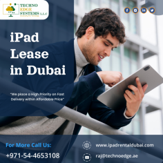 Techno Edge Systems LLC is pioneer in supplying the ipads for Lease in Dubai. We are offering the best quality ipads in affordable prices. For More info contact us: +971-54-4653108 Visit us: https://www.ipadrentaldubai.com/ipad-rental-in-dubai/