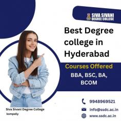 Siva Sivani Degree College is renowned as one of the best degree colleges in Hyderabad. With a commitment to providing quality education and holistic development, Siva Sivani Degree College offers a wide range of undergraduate degree programs in various disciplines. Our experienced faculty, state-of-the-art facilities, and industry-oriented curriculum ensure a transformative learning experience for students. Trust in Siva Sivani Degree College's reputation as the best degree college in Hyderabad to shape your academic journey and prepare you for a successful future. Choose Siva Sivani Degree College for an exceptional college experience that empowers you to achieve your goals.