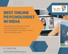 Discover the Best Online Psychologist in India at Themindtherapy.in

Looking for the best online psychologist in India? Look no further than Themindtherapy.in. Our experienced therapists offer expert mind counseling online, providing you with the support you need for a healthier and happier life.