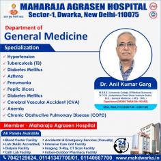 The faculity in the Department of General Medicine focuses on the detection, treatment, and prevention of human diseases. Visit the Maharaja Agrasen Hospital in Dwarka, Delhi, if you're looking for general medicine doctors' advice or treatment for a medical condition. At the Maharaja Agrasen multispecialty hospital in Dwarka, you may find the best doctors in orthopedics, general medicine, cardiology, gynecology, etc.
