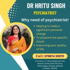 Dr. Hritu Singh, a dedicated psychiatrist, plays a crucial role in helping individuals navigate significant personal changes and improve their overall quality of life. As a skilled professional, Dr. Singh specializes in pinpointing specific mental health issues and providing the necessary support to facilitate positive transformations. Whether it's addressing emotional challenges, managing stress, or dealing with mental health disorders, Dr. Singh's expertise in psychiatry enables individuals to overcome obstacles, fostering improved mental well-being and leading to a more fulfilling life. Through personalized care and effective interventions, Dr. Hritu Singh contributes to the holistic well-being of her patients, helping them achieve positive mental health outcomes.