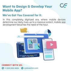Regardless of your business's industry, codeepsilon offers a full spectrum of mobile app design services with ease and convenience. Contact us to bring your ideas to life!