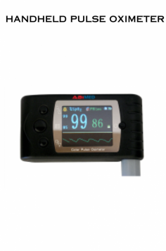  A handheld pulse oximeter is a portable medical device used to measure the oxygen saturation level (SpO2) and pulse rate of an individual's blood. Displays pulse rate waveform and bar graph. Pulse rate sound function