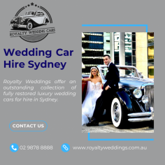 Royalty Wedding Cars offers wedding cars for hire in Sydney. Book us on your big day and hire the most vintage and classic wedding cars. Reach us by calling us on 02 9878 8888 or 0419 288 212 to organise your wedding car hire on your special day. Visit: https://royaltyweddings.com.au/

 



