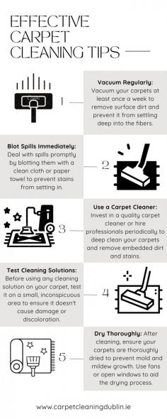 Elevate your carpet cleaning game with our exclusive infographic from Carpet Cleaning Dublin!  We're sharing tried-and-tested tips to help you achieve spotless carpets effortlessly. Whether you're dealing with tough stains or just need routine maintenance advice, our infographic has everything you need. And don't forget to check out our range of services including Sofa Cleaning, Upholstery Cleaning, and Rug Cleaning in Dublin for a comprehensive cleaning solution! 

Website: https://www.carpetcleaningdublin.ie/carpet-cleaning/