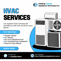 
HVAC repair services in San Jose ensure residents maintain comfortable indoor temperatures year-round. From fixing malfunctioning air conditioning units during scorching summers to repairing furnaces during chilly winters, these services are crucial for homeowners' comfort.
https://www.heatcoolappliance.com/hvac-repair-san-jose/