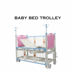 A baby bed trolley, also known as a pediatric transport trolley or infant transport incubator, is a specialized medical device designed to safely transport newborns, infants, or young children within a healthcare facility. Four gas spring lifts for height adjustment