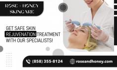 Revamp Your Skincare Routine with Our Rejuvenation Therapies!

Our super-qualified team has extensive knowledge of using this treatment to help patients enhance their facial appearance. We design an individualized treatment plan depending on the condition of your complexion and your cosmetic goals. Try out our skin rejuvenation treatment in San Diego that boosts collagen growth to aid the skin in becoming fuller and more youthful. Get in touch with Rose + Honey Skincare!
