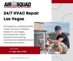 Air Squad is your trusted provider of HVAC repair services in Las Vegas, offering expert solutions for air conditioning, heating, and plumbing needs. With a team of experienced and certified technicians, we swiftly diagnose and repair any issues with your HVAC system or plumbing, ensuring your home remains comfortable and functional year-round. From air conditioning and heating repair and installation to plumbing services and water heater maintenance, we deliver reliable solutions tailored to your needs. Backed by our satisfaction guarantee and flexible financing options, we prioritize customer satisfaction and affordability. 

For More Details : https://airsquadlv.com/hvac-repair-las-vegas/
