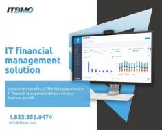 Unlock Efficiency with IT Financial Management Solutions

Elevate your business operations with ITBMO's comprehensive IT financial management solution. Our software is tailored to meet the unique needs of businesses, offering robust features for streamlined financial management. From budgeting to reporting, our solution covers it all, ensuring efficient handling of your finances. Additionally, our platform provides extensive support for financial service management, empowering you to optimize your service delivery processes and enhance customer satisfaction.