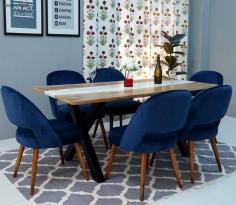 Buy Eldore - Mozza 6 Seater Dining Table set Online From Wooden Street