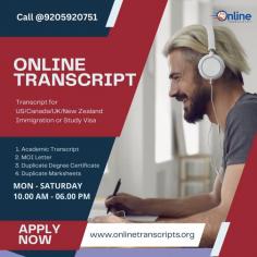 Online Transcript is a Team of Professionals who helps Students for applying their Transcripts, Duplicate Marksheets, Duplicate Degree Certificate ( Incase of lost or damaged) directly from their Universities, Boards or Colleges on their behalf. Online Transcript is focusing on the issuance of Academic Transcripts and making sure that the same gets delivered safely & quickly to the applicant or at desired location. 