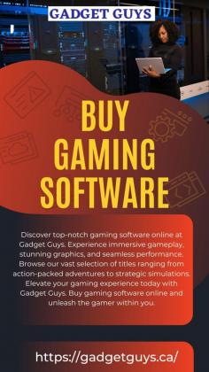 Looking to enhance your gaming experience? Look no further! Explore our vast collection of gaming software online. Whether you're into action, strategy, or simulation games, we have something for every gamer. With seamless downloads and instant access, you can start playing in no time. Upgrade your gaming arsenal today and unleash your gaming potential. Visit Gadget Guys for the best deals on gaming software online.

Visit: https://gadgetguys.ca/
