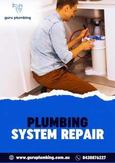 Plumbing system repair is the process of fixing, restoring, or maintaining plumbing systems to ensure their proper functionality. It involves replacing a part or putting together a part or parts torn or broken. When plumbing issues arise, trust our prompt and efficient plumbing system repair services. The experts at Guru Plumbing will diagnose and fix problems swiftly, ensuring your plumbing system operates at its best.