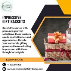 Carefully curated with premium gourmet selections, these baskets exude sophistication and appreciation. Elevate your corporate gifting game and leave a lasting impression with these thoughtful delights