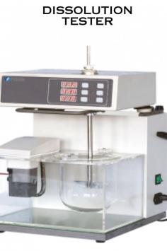 A dissolution tester is an essential laboratory instrument used in the pharmaceutical industry to assess the rate at which solid dosage forms, such as tablets and capsules, dissolve in a specified medium. One vessel and one pole arranged on one line. 