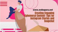 In today’s fast-paced world of social media, ephemeral content has become a powerful tool for capturing the attention of audiences in a short amount of time. With platforms like Instagram Stories and Snapchat leading the charge, creating engaging and memorable content that disappears after 24 hours has never been more important. In this blog post, we’ll explore some tips and tricks for crafting eye-catching ephemeral content that will leave your followers wanting more. Get ready to take your Instagram Stories and Snapchat game to the next level! Visit - https://webzguru.net/blog/digital-marketing/creating-engaging-ephemeral-content-tips-for-instagram-stories-and-snapchat.html