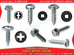 Sheet Metal Screws manufacturers exporters suppliers in India https://www.hindustanengineers.org Mobile: +91-9888542291
