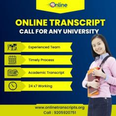 Online Transcript is a Team of Professionals who helps Students for applying their Transcripts, Duplicate Marksheets, Duplicate Degree Certificate ( Incase of lost or damaged) directly from their Universities, Boards or Colleges on their behalf. Online Transcript is focusing on the issuance of Academic Transcripts and making sure that the same gets delivered safely & quickly to the applicant or at desired location. 