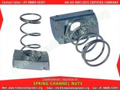 Spring Channel Nuts manufacturers exporters suppliers in India https://www.hindustanengineers.org Mobile: +91-9888542291
