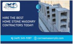 Enhance Your Home’s Elegance with Our Expert Masonry Solutions!

Our home stone masonry contractors in Dallas has extensive experience in the Handyman industry and is fully qualified and fully licensed. We pride ourselves on delivering a quality and trustworthy service, you will not be disappointed. Get in touch with Correa Masonry!
