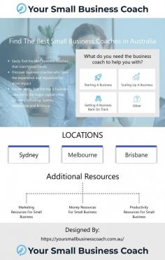 Struggling to find a business coach? Your Small Business Coach allows Australian small businesses to easily find the best business coaches that match their needs. Discover business coaches who have the experience and reputation to drive impact across the major capital cities.