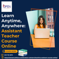 UK Open College offers a dynamic Assistant Teacher Course Online designed to equip you with the essential tools and techniques needed to thrive in the education field. Our flexible online learning platform allows you to study at your own pace, fitting your studies around your existing commitments. Invest in your future success today.

