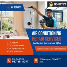 Looking for top-notch air conditioner repair services in Wilmington? Trust Schuttes Mechanical to handle all your AC repair needs with expertise and professionalism. Our skilled technicians are equipped to diagnose and fix any issues efficiently, ensuring your cooling system operates at its best. With prompt service and competitive pricing, we aim to exceed your expectations. 