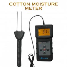 Cotton Moisture Meter NCMM-100 is a calibration tool that provides instant moisture measurement readings. Two long sensor pins are used for making direct contact with the material. Automatic power off post five minutes of last operation resulting in prolonged battery life. Audible alarm alerts you when your pre-selected moisture content has been reached, thus ensuring good quality cotton.