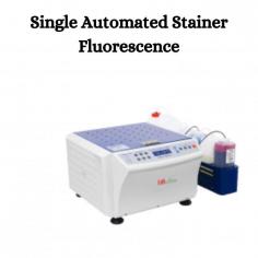 Single Automated Stainer Fluorescence LMSO-A101 offers swift and consistent results for a wide range of specimens through its fully automated system. 1 to 10 slides can be fitted in a carousel. It has advanced technology which ensures better function and results in comparison to manual staining. Each slide undergoes automated staining, decolorization, and counterstaining in a remarkably short span of 13 to 18 minutes.
