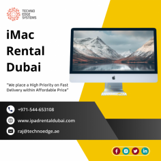 Techno Edge Systems LLC offers you the reliable services of iMac Rental Dubai. We offer iMac rental and just about any type of IT and event equipment and accessories throughout the UAE. For More info Contact us: +971-54-4653108 visit us: https://www.ipadrentaldubai.com/imac-rental-dubai/