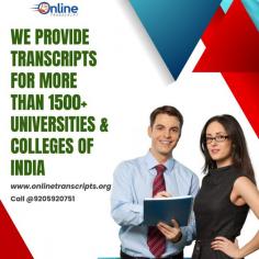 Online Transcript is a Team of Professionals who helps Students for applying their Transcripts, Duplicate Marksheets, Duplicate Degree Certificate ( Incase of lost or damaged) directly from their Universities, Boards or Colleges on their behalf. Online Transcript is focusing on the issuance of Academic Transcripts and making sure that the same gets delivered safely & quickly to the applicant or at desired location. 