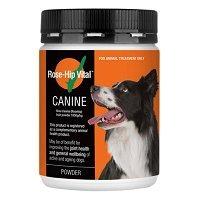 Rose-Hip Vital Canine offers plant-based anti-inflammatory and immune system support for your dog's joint health and overall wellness. Crafted from 100% natural rosa canina using patented processes, this powdered supplement is scientifically and clinically proven to reduce inflammation, safeguard cartilage, enhance general health, and boost performance. The patented extraction and drying methods isolate and activate the galactolipid compound GOPO, known for its anti-inflammatory and antioxidative properties. Rose-Hip Vital Canine provides proven anti-inflammatory benefits. Ideal for addressing joint pain, improving joint mobility, preventing joint issues, and protecting cartilage, this supplement also supports the immune system, aids in post-exercise or post-surgery recovery, and enhances coat quality in dogs of all breeds.
