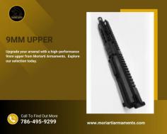 Explore the Superiority of the 9mm Upper

Explore our extensive collection of 9mm uppers, including 9mm AR uppers and AR-9 uppers, at Moriarti Armaments. Our top-quality 9mm uppers offer reliable performance and compatibility with AR platforms. Whether you're building a new 9mm AR or upgrading your existing one, our 9mm uppers are the perfect choice. Visit our website today!