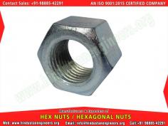 Hex Nuts manufacturers exporters suppliers in India https://www.hindustanengineers.org Mobile: +91-9888542291
