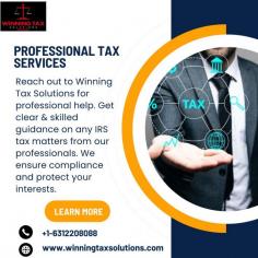 Struggling with IRS tax issues? Our trusted professional tax services understand IRS rules to find the right solutions. Reach out to Winning Tax Solutions for professional help. Get clear & skilled guidance on any IRS tax matters from our professionals. We ensure compliance and protect your interests. 
