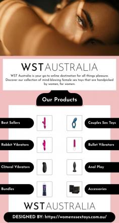 WST Australia is your go-to online destination for all things pleasure. Discover our collection of mind-blowing female sex toys that are handpicked by women, for women. Discover the joy of sexual exploration with WST Australia's mind-blowing womens sex toys and pleasure products that will ignite your senses and intensify your pleasure.