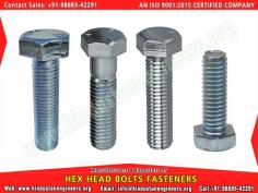 Hexagon Bolts manufacturers exporters suppliers in India https://www.hindustanengineers.org Mobile: +91-9888542291
