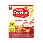Nestle Cerelac Baby Cereal with Milk from 8 to 12 Months Wheat Apple Cherry Comes with the goodness of healthy ingredients like cereal (wheat),milk and fruit(apple and cherry). Fortified with essential nutrients that enhances the growth and development of the babies after 8 months.
