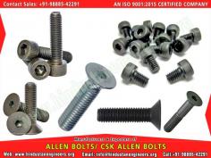 Allen CSK Bolts manufacturers exporters suppliers in India https://www.hindustanengineers.org Mobile: +91-9888542291
