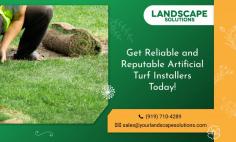 Get High-Quality Artificial Turf Solutions with Our Experts!

Whether you’re looking for a new artificial grass surface or want to turn your dull areas of concrete and tarmac, our seasoned artificial turf installer in Raleigh brings an aesthetically pleasing look and feel. Reach Landscape Solutions to know more today!
