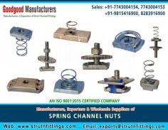 Spring Channel / Channel Nuts manufacturers suppliers wholesale exporters in India https://www.strutnfittings.com +91-77430-04154, +91-77430-04153, +91-98154-16900
