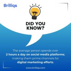 Discover how social media platforms, where the average person spends over 2 hours a day, are crucial for digital marketing efforts. Learn more at Brilliqs - www.brilliqs.com