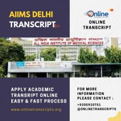 Online Transcript is a Team of Professionals who helps Students for applying their Transcripts, Duplicate Marksheets, Duplicate Degree Certificate ( Incase of lost or damaged) directly from their Universities, Boards or Colleges on their behalf. We are focusing on the issuance of Academic Transcripts and making sure that the same gets delivered safely & quickly to the applicant or at desired location. We are providing services not only for the Universities running in India,  but from the Universities all around the Globe, mainly Hong Kong, Australia, Canada, Germany etc.
https://onlinetranscripts.org/transcript/all-india-institute-of-medical-sciences-aiims-delhi/