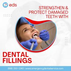 Dental Fillings | Emergency Dental Service

Restore and shield weakened teeth using dental fillings. These treatments fortify and safeguard damaged teeth, preventing further decay or harm while restoring their structural integrity for improved oral health. Schedule an appointment at 1-888-350-1340.
