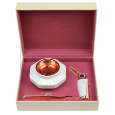 Cunzite Burner Box - An elegant box containing a Cunzite incense burner, tong and a lighter.