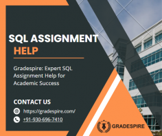Unlock your academic potential with Gradespire's professional SQL assignment help service. Our team of seasoned SQL experts is dedicated to assisting students in mastering their SQL assignments, ensuring top grades and comprehensive understanding. From query optimization to database design, trust Gradespire to provide tailored solutions that propel your academic success. Get personalized assistance with your SQL assignments today!

Visit Our Site : https://gradespire.com/sql-assignment-help/