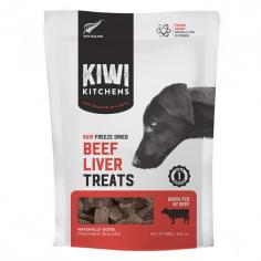 Kiwi Kitchens Freeze Dried Beef Liver: This dog treat uses single-ingredient livers from New Zealand grass-fed beef. Shop now at VetSupply.
