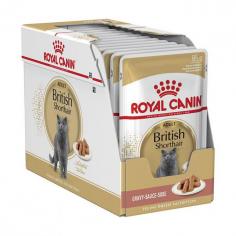 Royal Canin Adult British Shorthair In Gravy: This wet cat food contains a specific balance of nutrients to maintain a healthy and well-nourished coat and also support a healthy urinary system.
