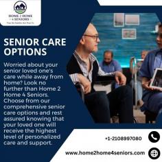 Worried about your senior loved one's care while away from home? Look no further than Home 2 Home 4 Seniors. Choose from our comprehensive senior care options and rest assured knowing that your loved one will receive the highest level of personalized care and support. Call us today to learn more.
